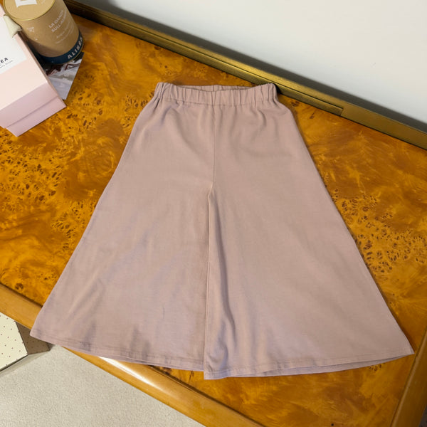 Pantalone Palazzo in Jersey di Cotone – Effetto Gonna, Morbido ed Elegante - cameo rose
