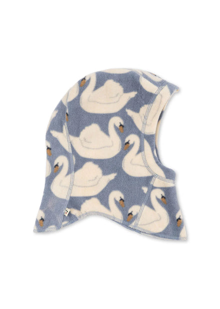 Balaclava in pile con cigni