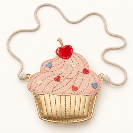 Borsetta Cutey Cupcake – Similpelle metallizzata e glitter