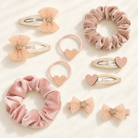 Pochette Pretty in Pink con accessori per capelli