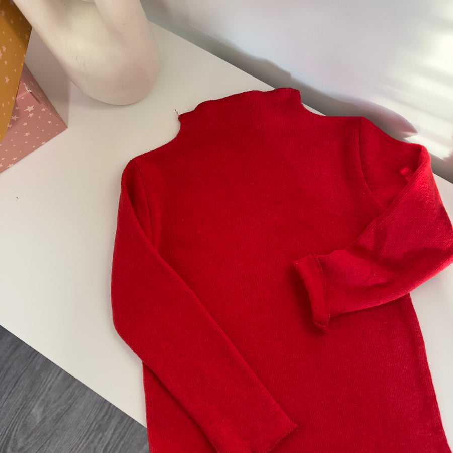 Dolcevita in caldo cotone - red- con collo morbido