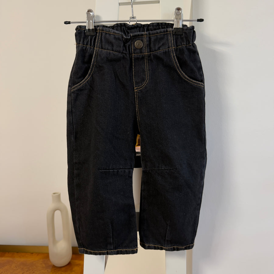 Pantaloni paperbag -antracite denim