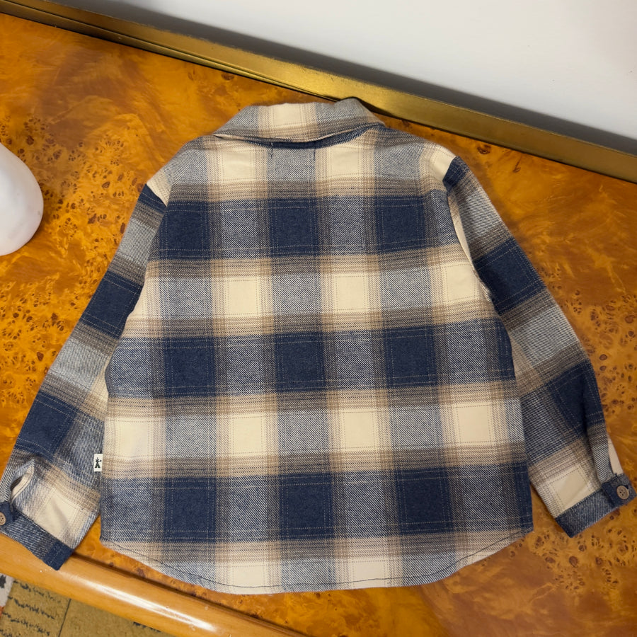 Camicia  a quadri navy e avena
