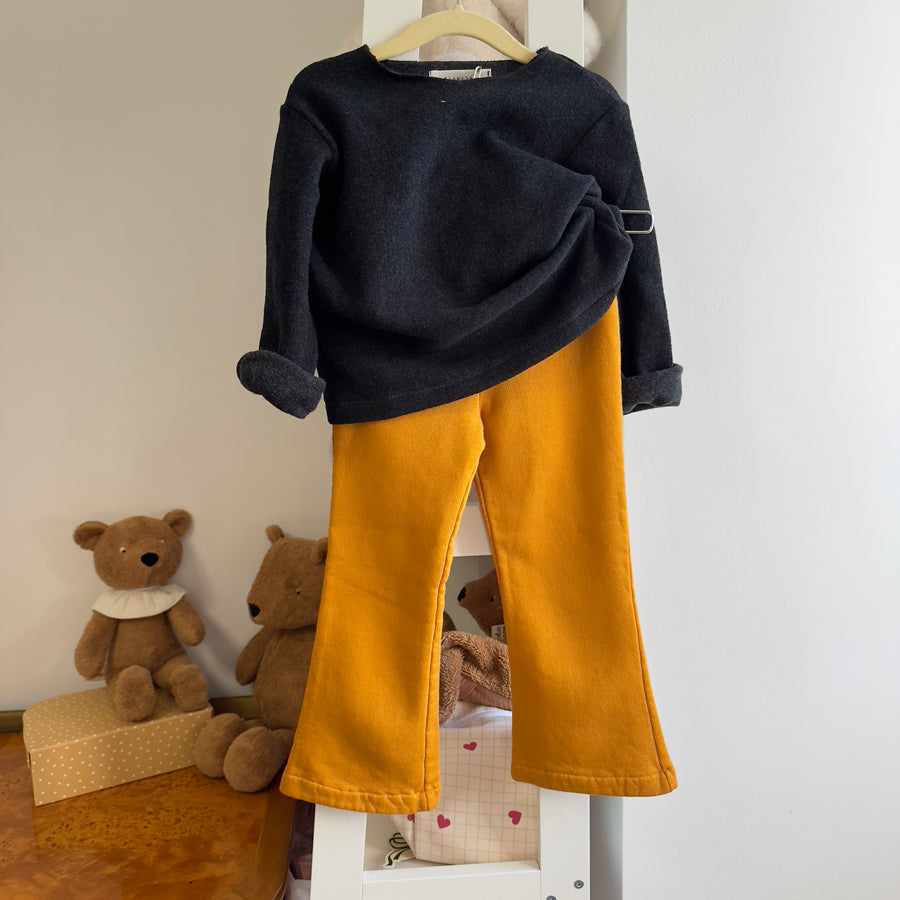 Pantalone jazz in felpa di cotone - toffee gold
