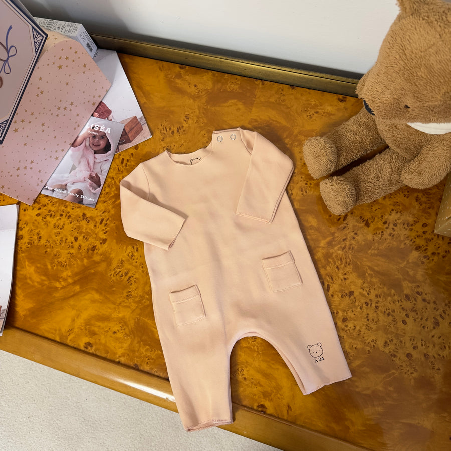 Tutina in jersey di cotone con tasche pesca - perfetta per ogni stagione