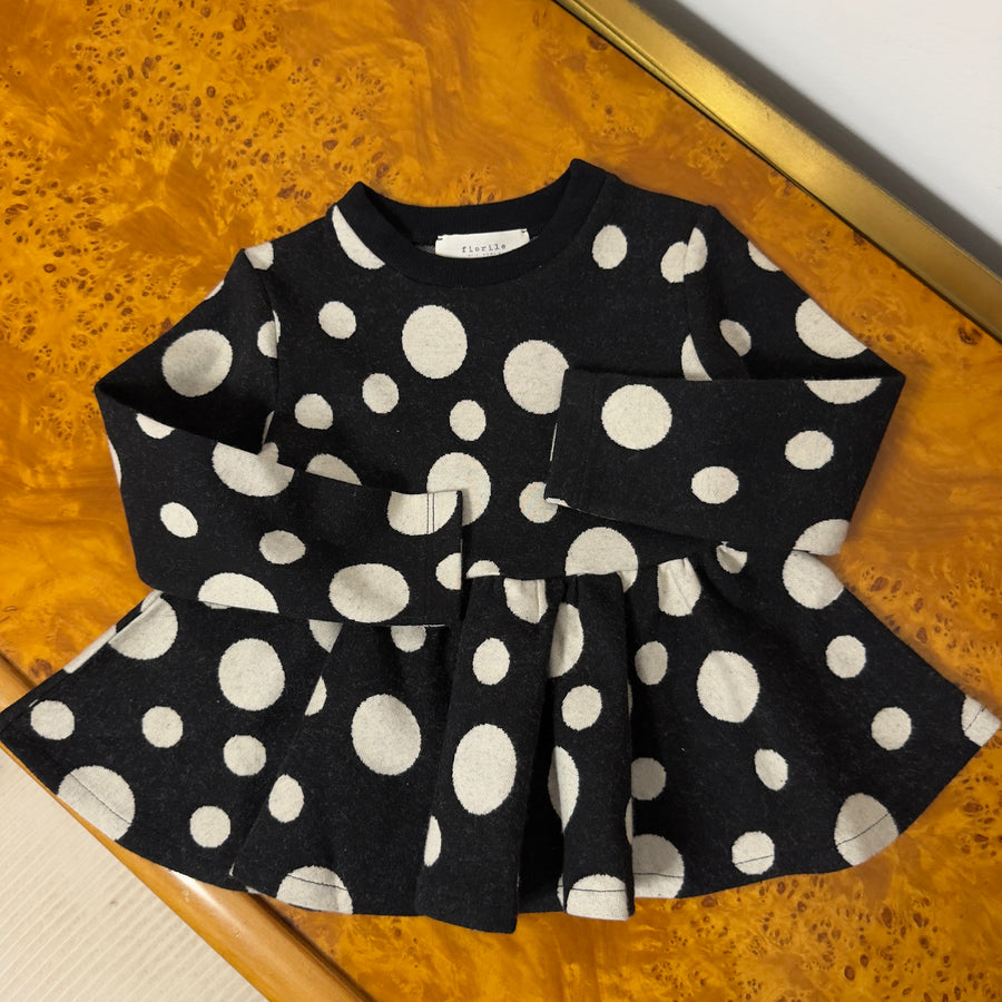 Maglia Svasata a Pois -Nero/Latte