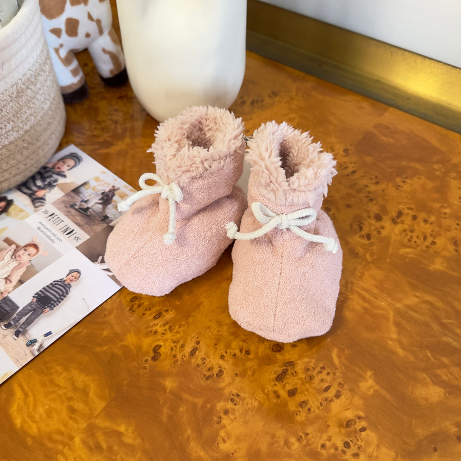 Scarpine neonata pink nude  con pelliccia interna – Calde e morbide