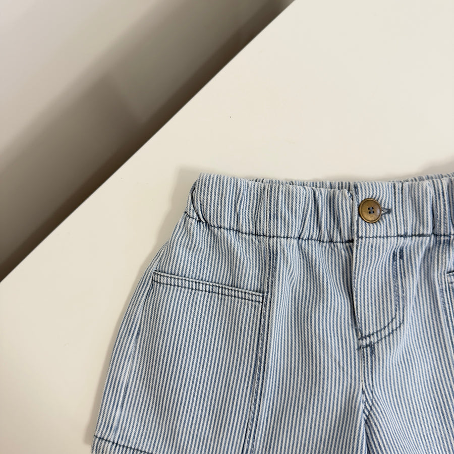 Shorts Amber –  in denim morbidissimo a righe con vita regolabile