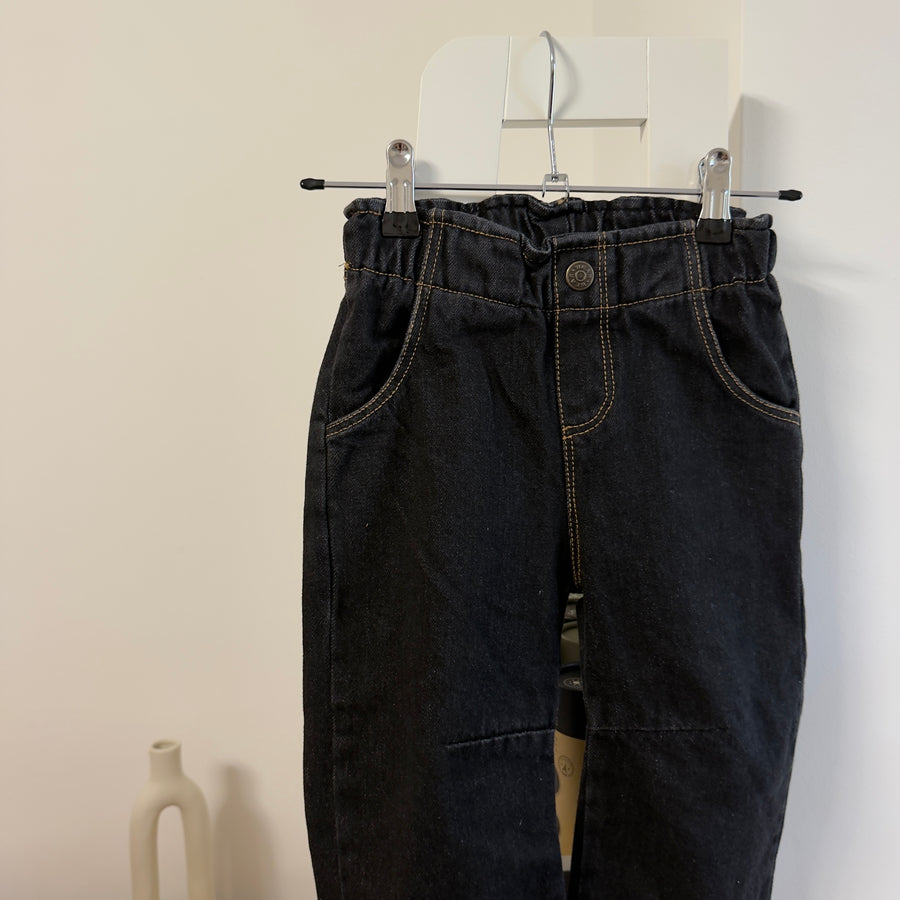 Pantaloni paperbag -antracite denim