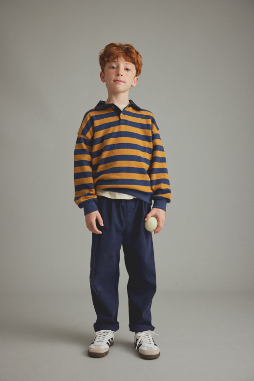 Polo in maglia morbida a righe