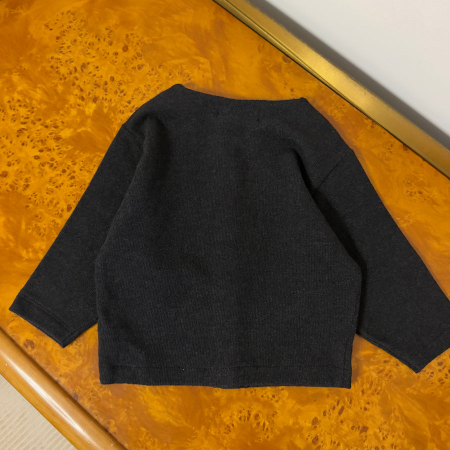Cardigan in Caldo Cotone -Carbone