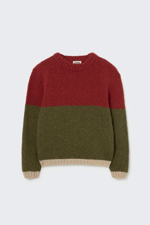 Maglione in tweed ginger-green - Nilo