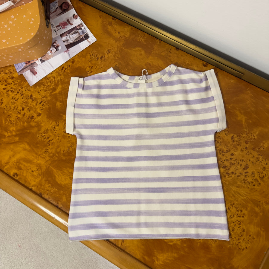 T-shirt Bama righe Rayures Iris in cotone biologico
