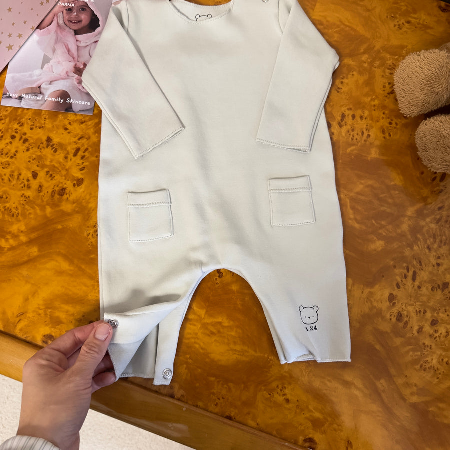 Tutina in jersey di cotone  con tasche perla - perfetta per ogni stagione