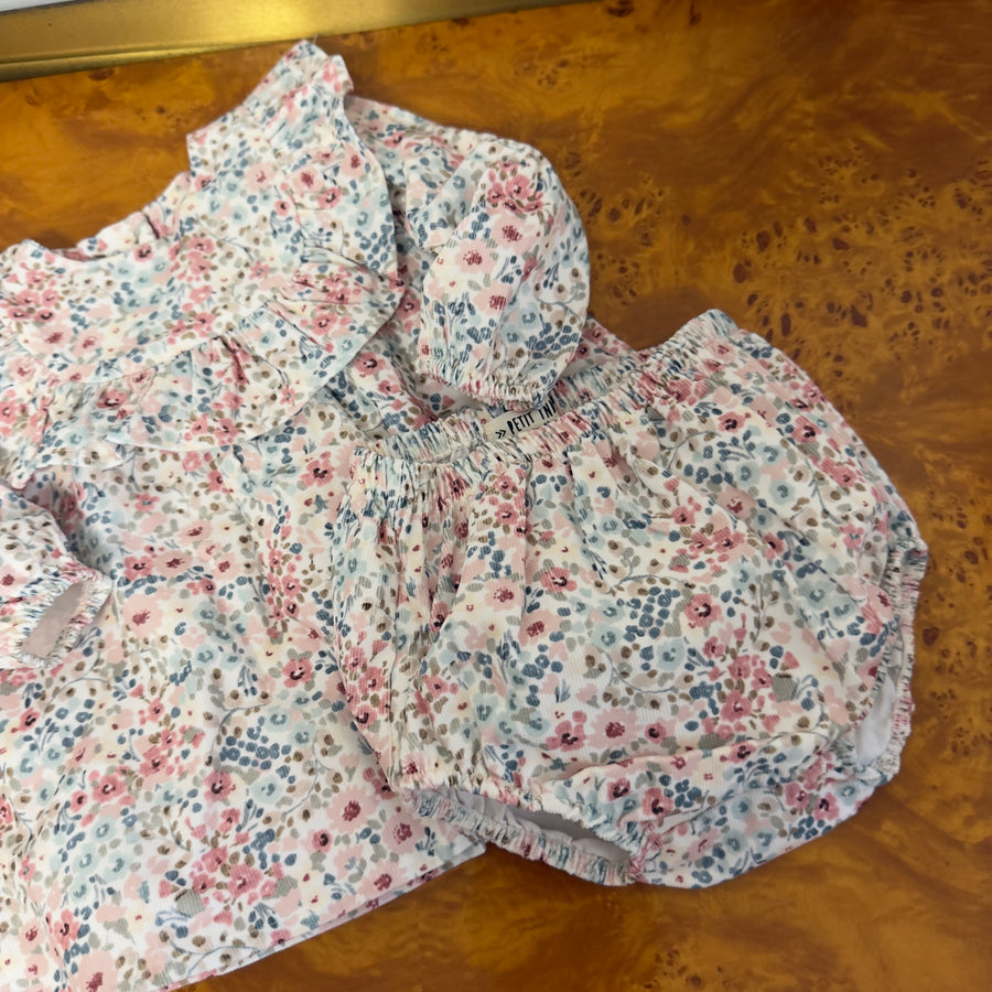 Completo blusa e culotte fiori di bosco