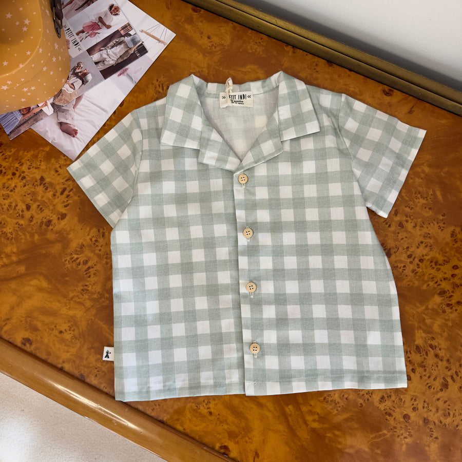Camicia vichy salvia a manica corta - facile e super versatile