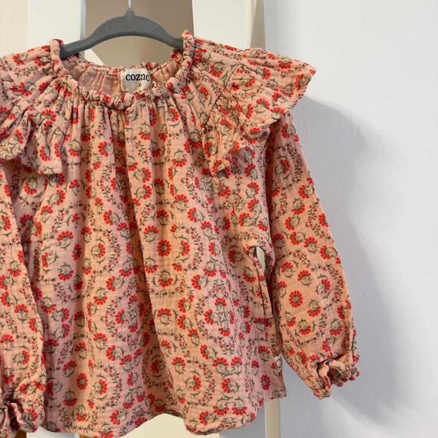 Blusa in cotone stampa floreale