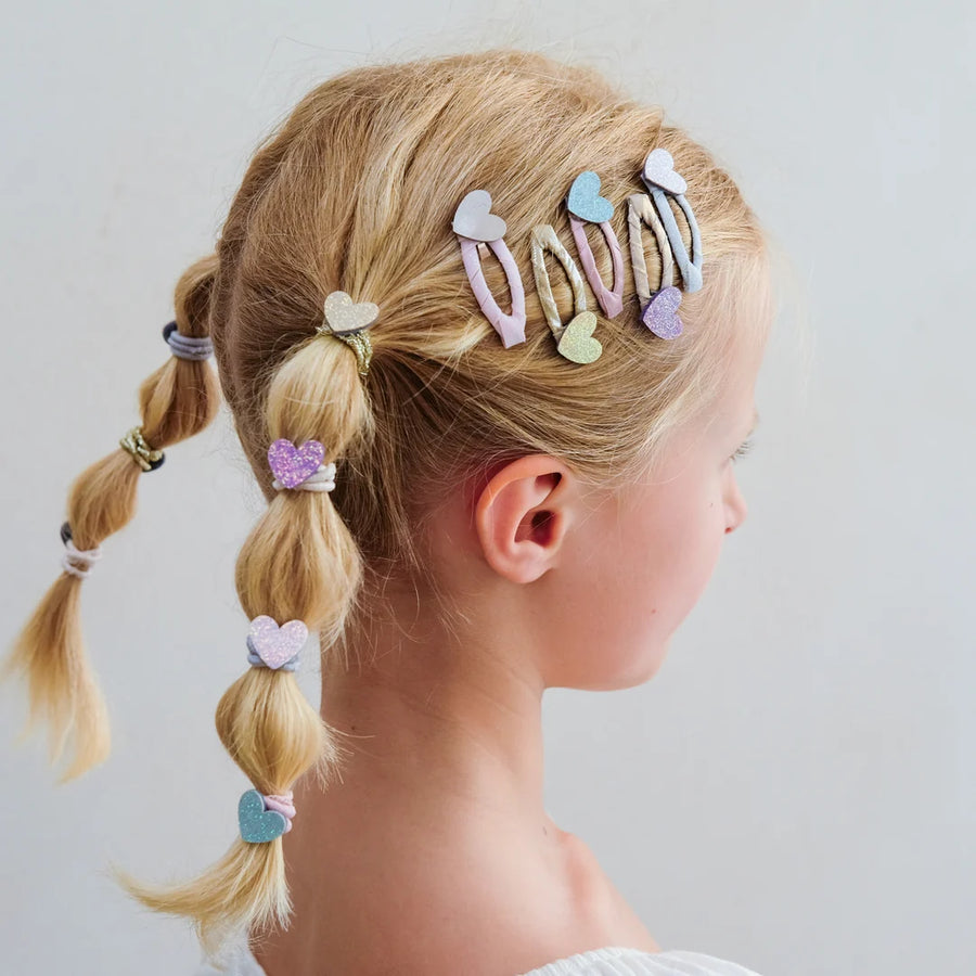 Mini Elastici per Capelli con Cuori Glitter -Teeny Heart