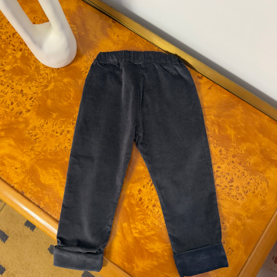 Pantalone in velluto blu notte