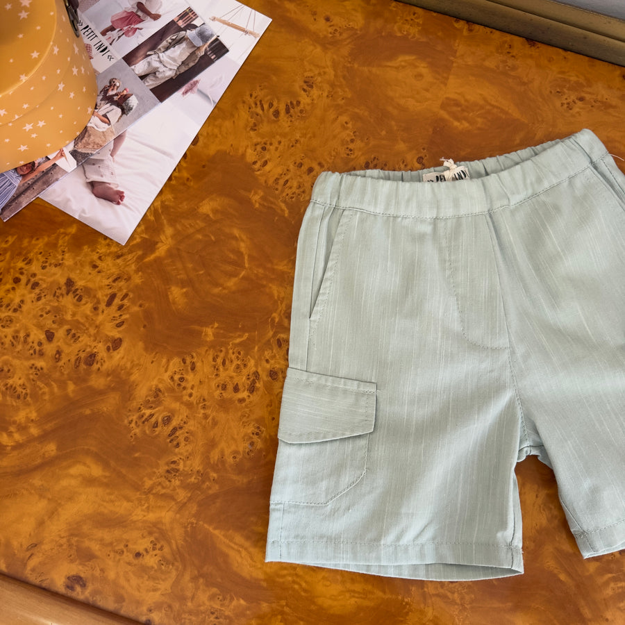Pantaloncino cargo in morbidissimo cotone - salvia