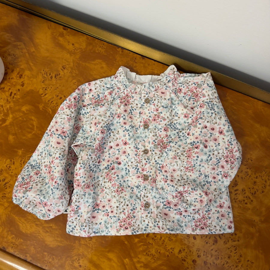 Blusa in microvelluto fiori di bosco
