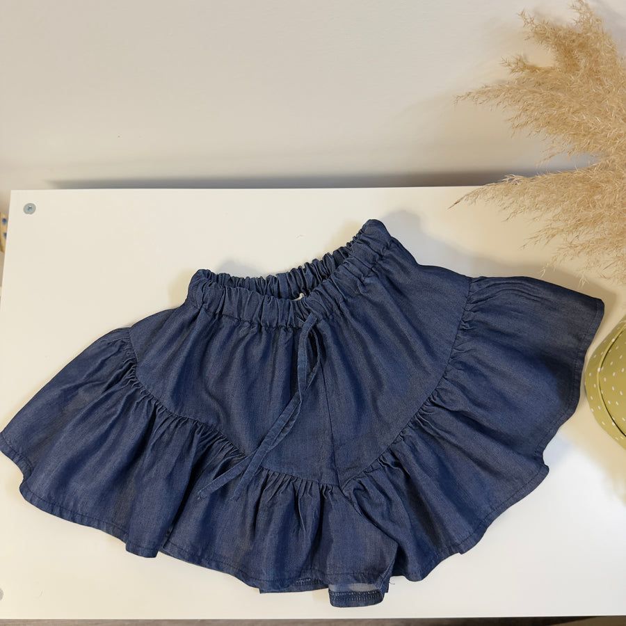 Short effetto gonna in denim chambray | leggero, elegante e versatile