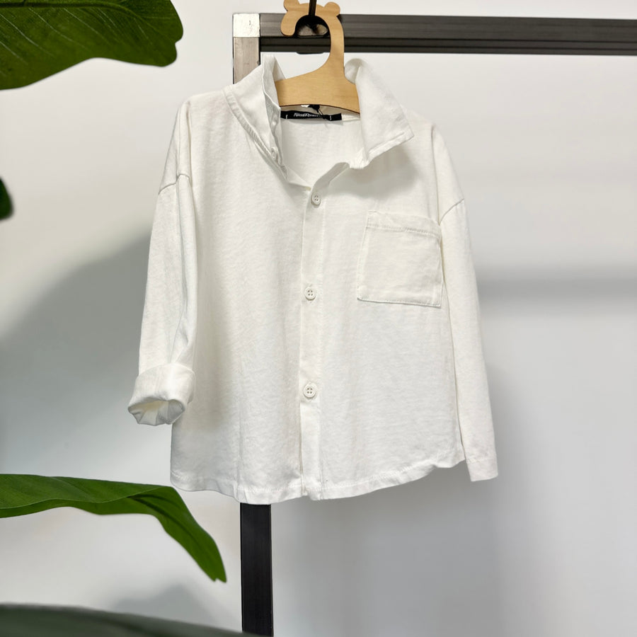 camicia in jersey latte
