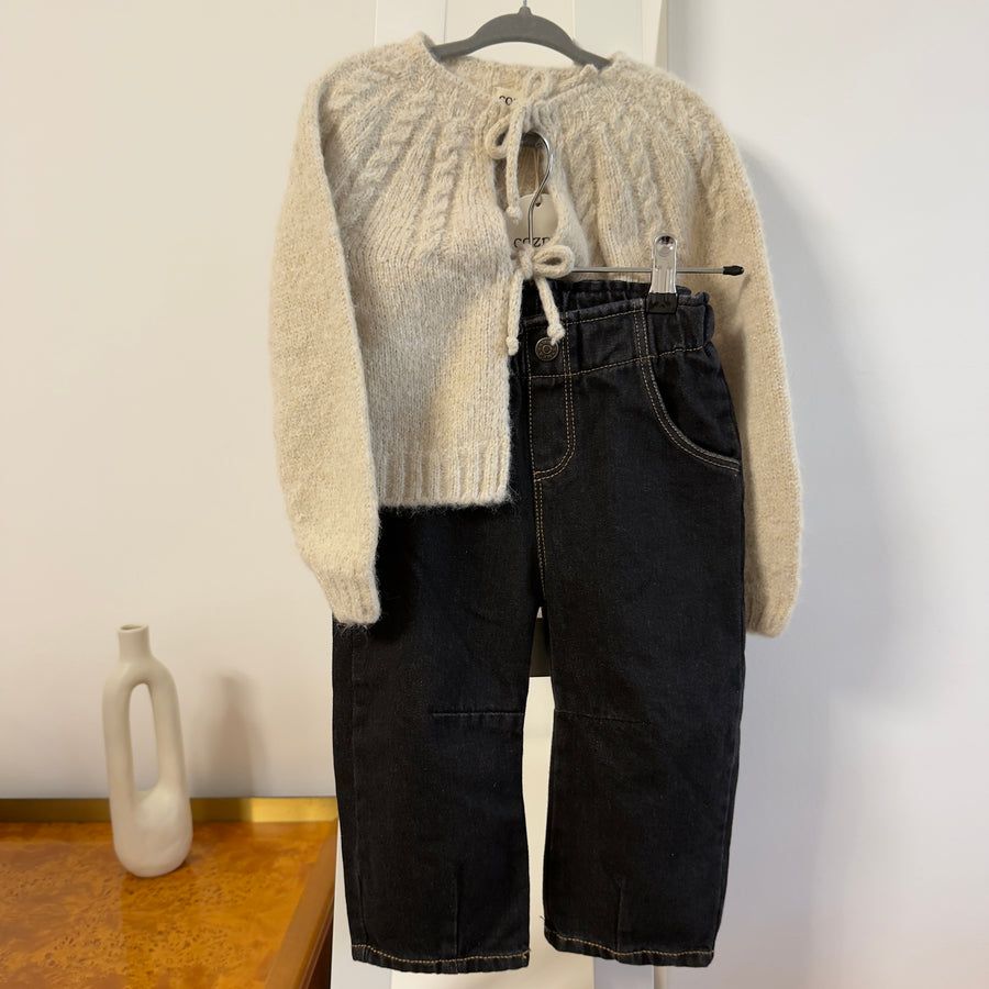 Cardigan tricot effetto shimmer -ivory
