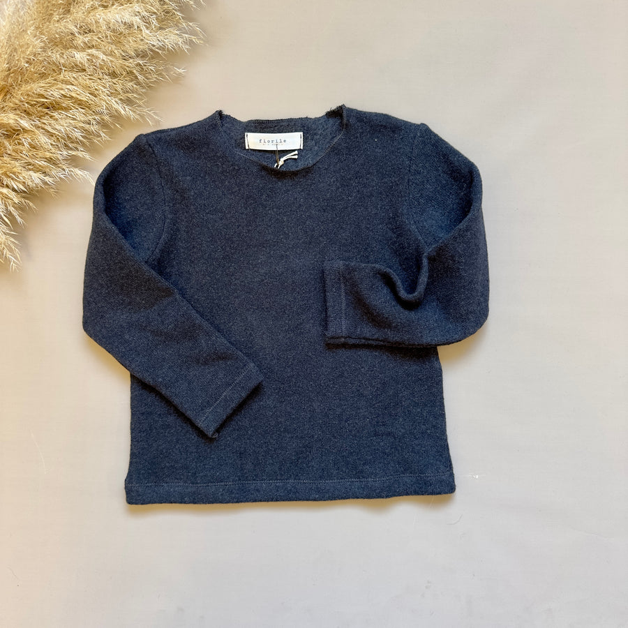 Maglia basic in caldo cotone carbone –essenziale