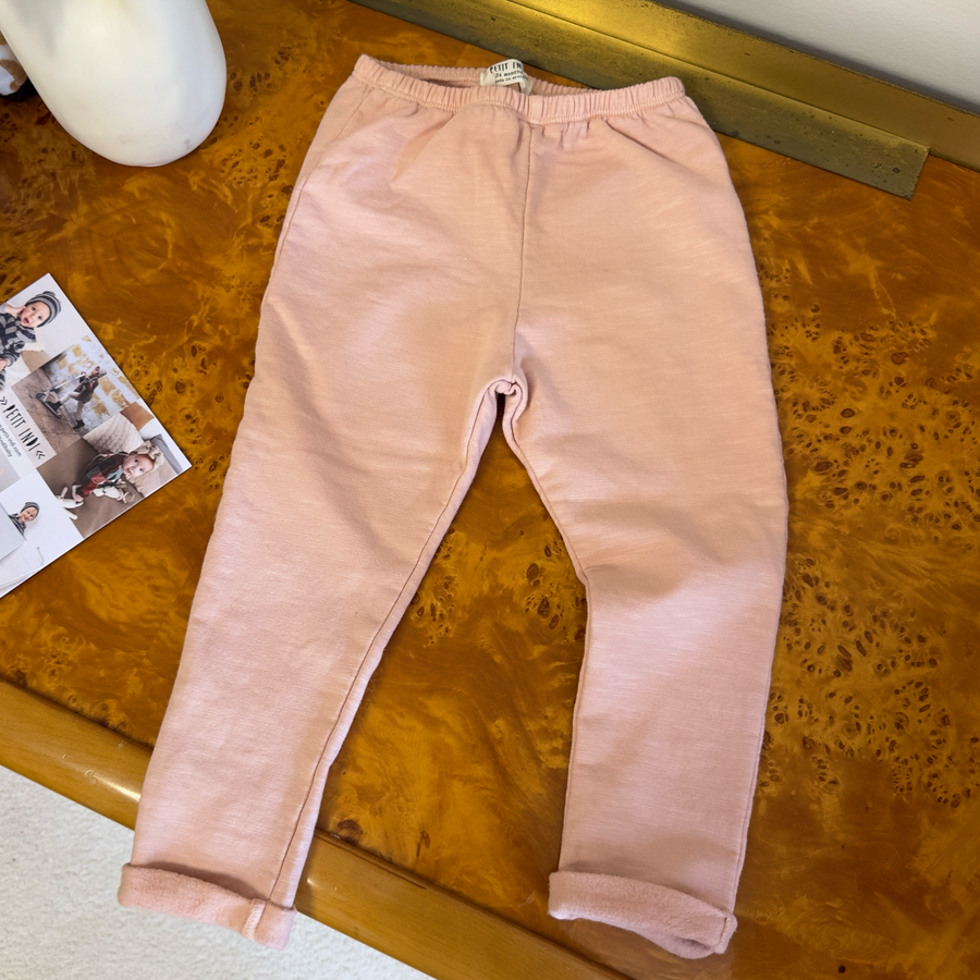 Set un cotone organico - felpa svasata e leggings - pink nude