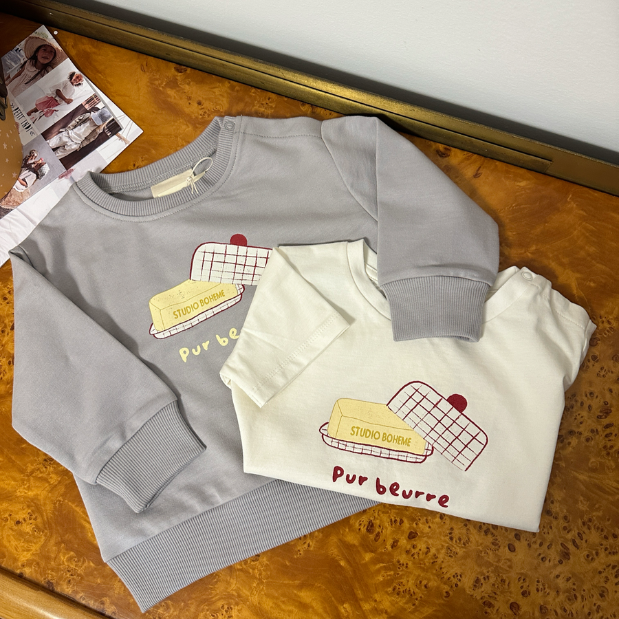 T-shirt Essential Beurre color Latte in cotone biologico e organico