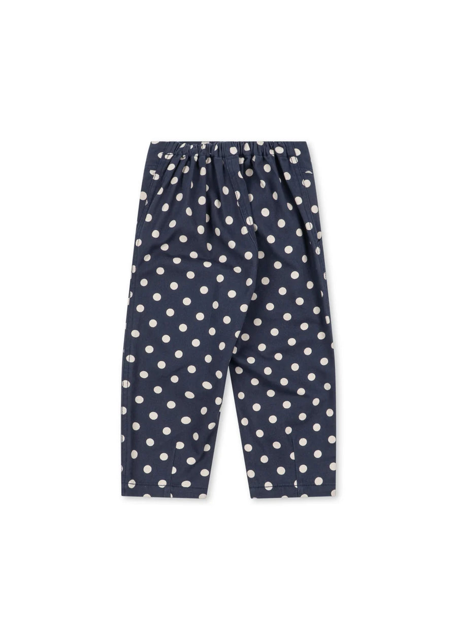 Pantalone Nola in cotone organico a pois – dot nuit