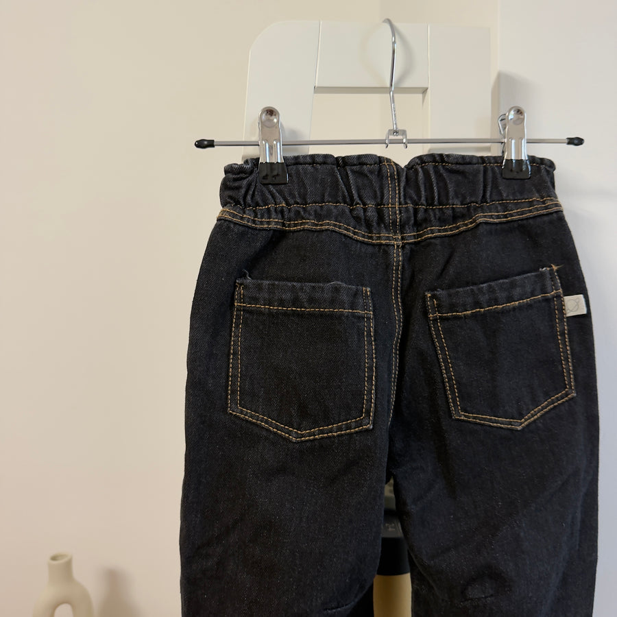 Pantaloni paperbag -antracite denim