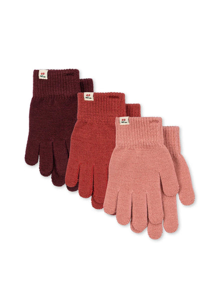 3 PACK FILLA GLOVES —Rose mix