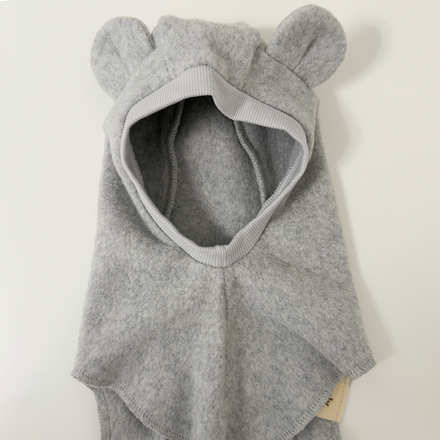 Balaclava in pile di cotone organico light gray
