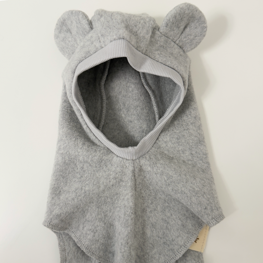 Balaclava in pile di cotone organico light gray