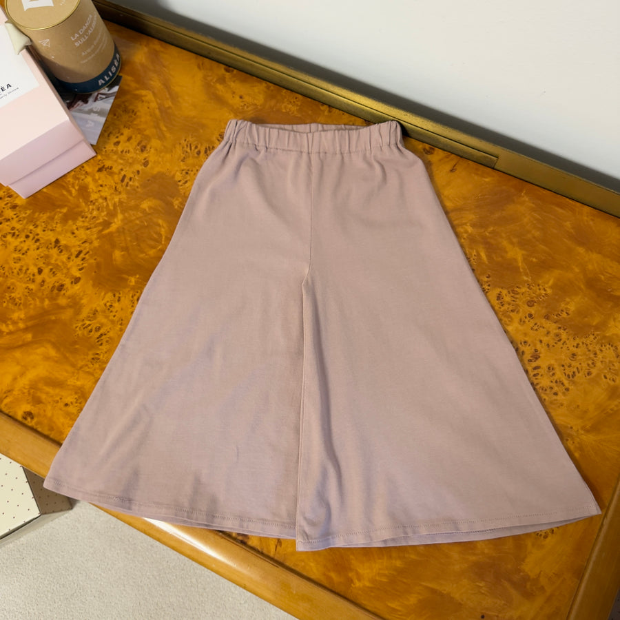 Pantalone Palazzo in Jersey di Cotone – Effetto Gonna, Morbido ed Elegante - cameo rose