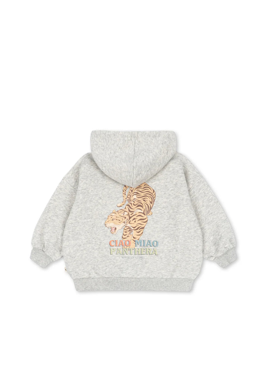 Felpa con zip in cotone organico grey melange