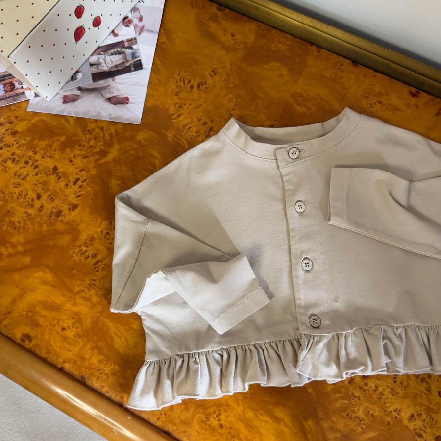 Cardigan in Jersey di Cotone morbidissimo con Ruches sul fondo - luna