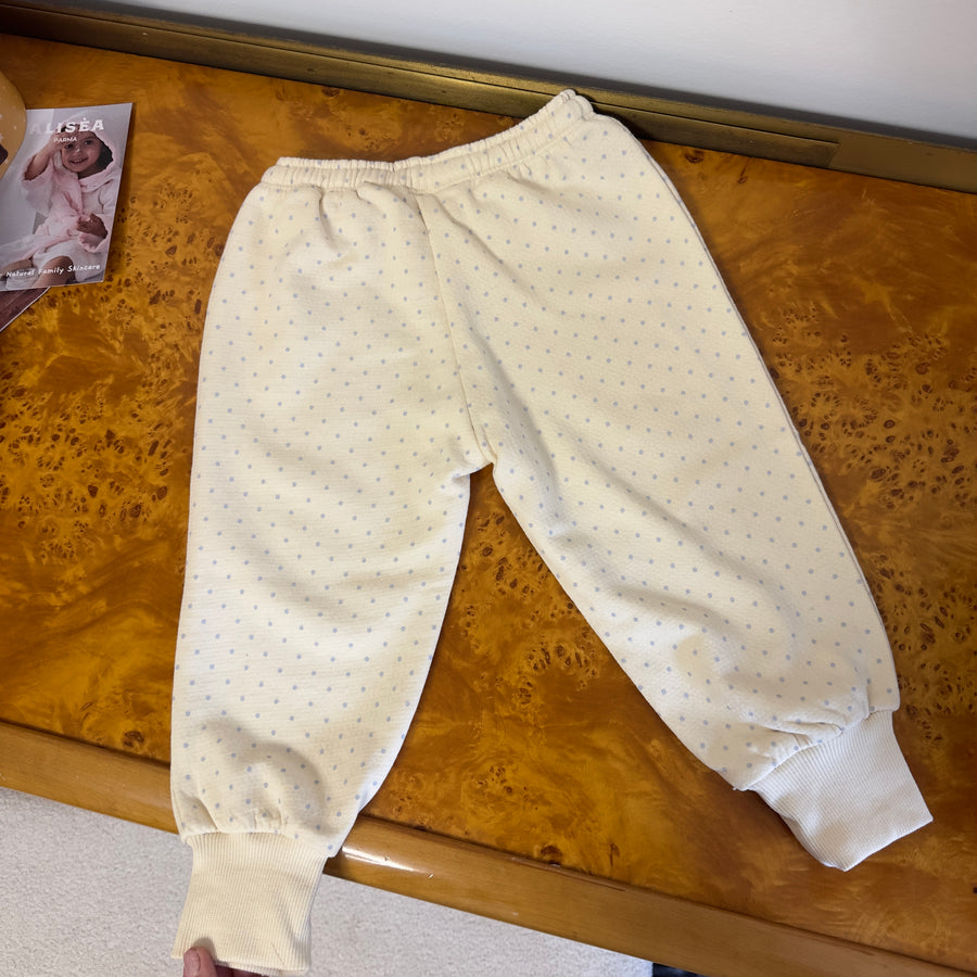 LOUPY LOU PANT - jogger color crema con pois