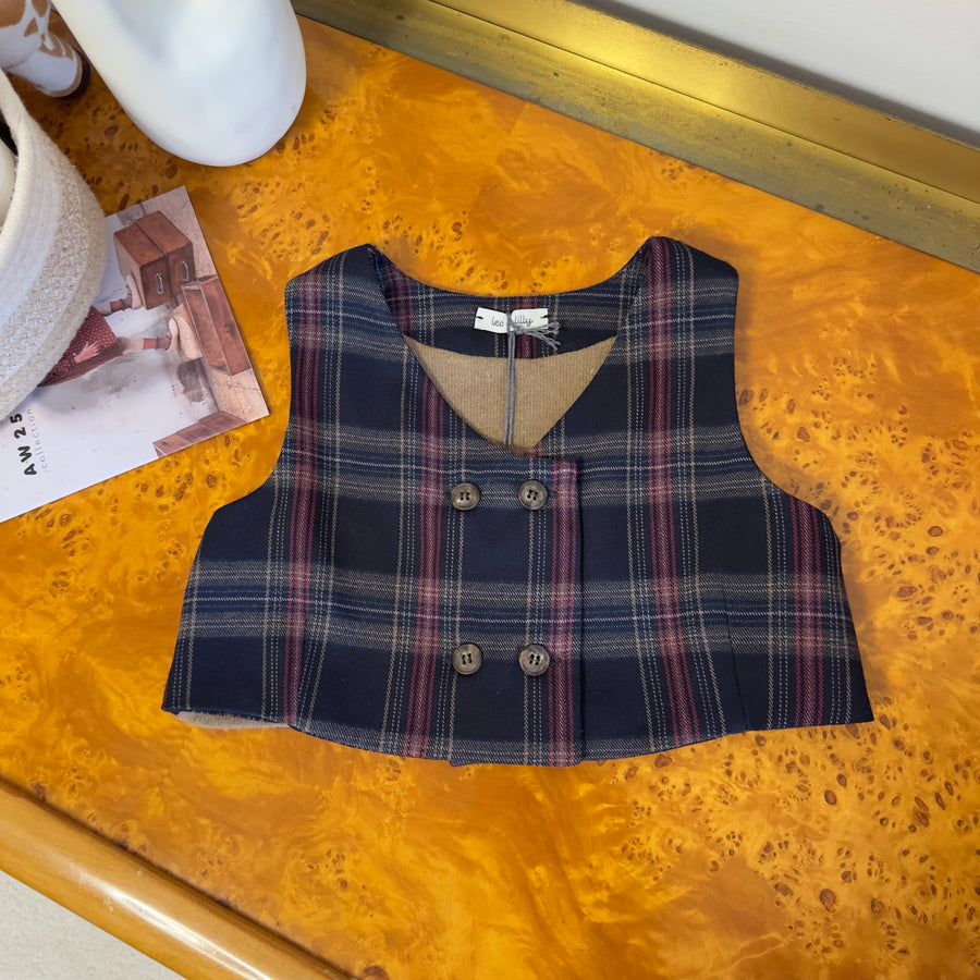 Gilet scozzese doppio petto – Morbido, elegante e versatile