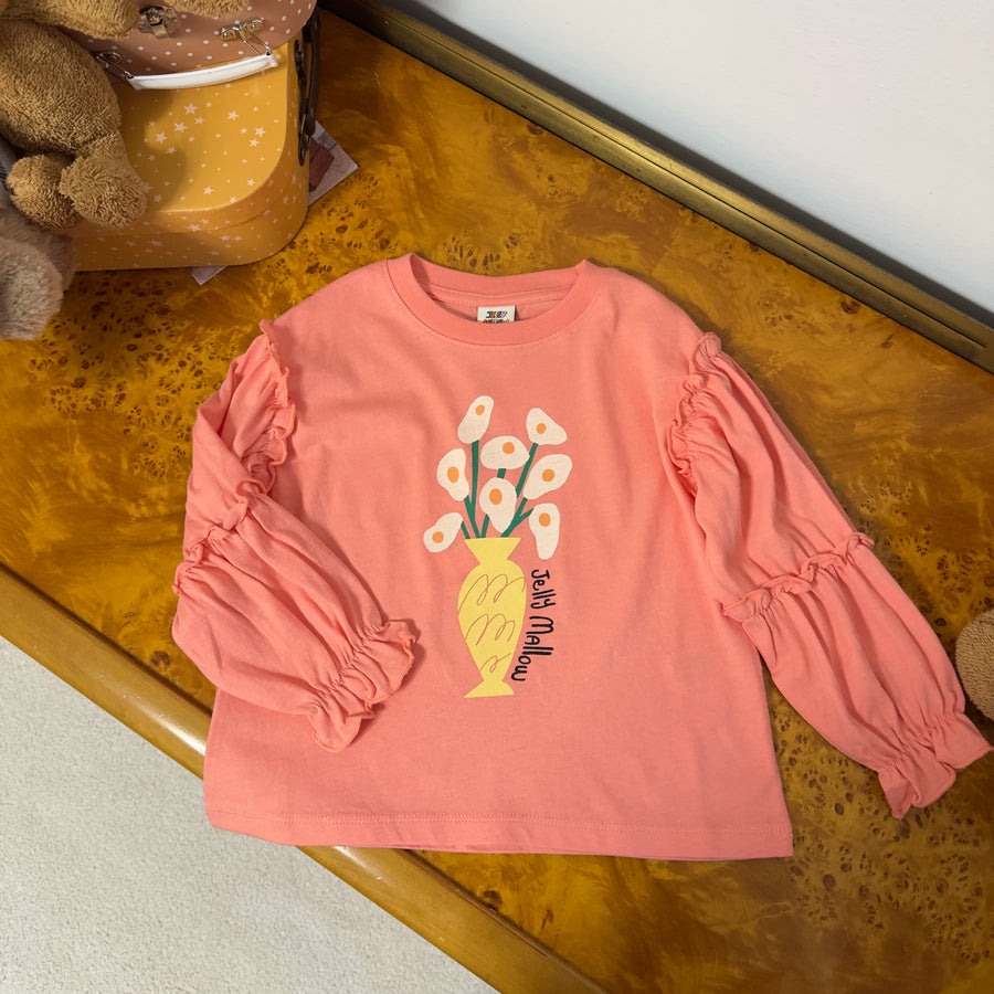 Egg flower frill longsleeve T-shirt