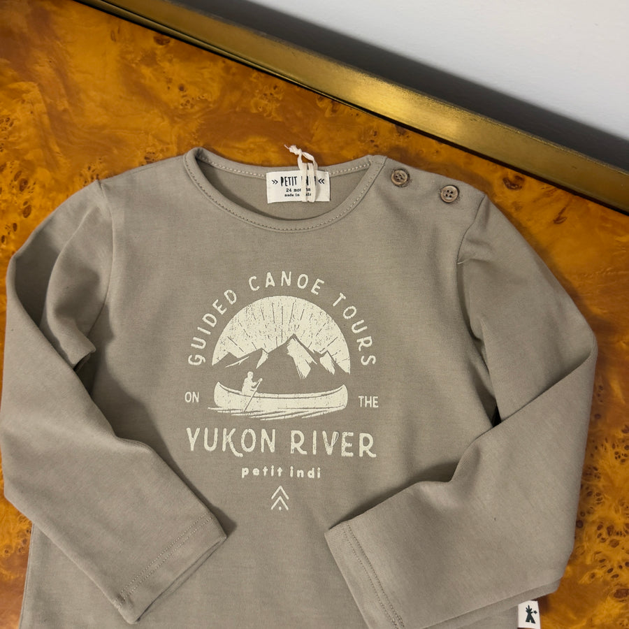 T-shirt a maniche lunghe stampa montagna