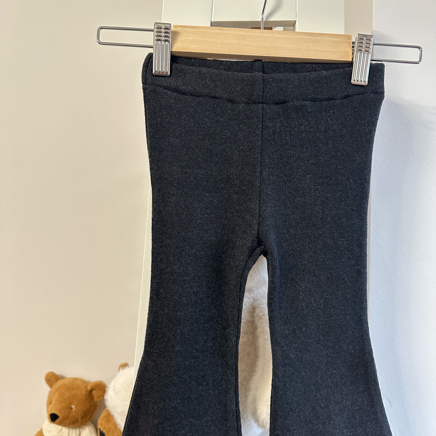 Pantalone trombetta in caldo cotone grigio antracite