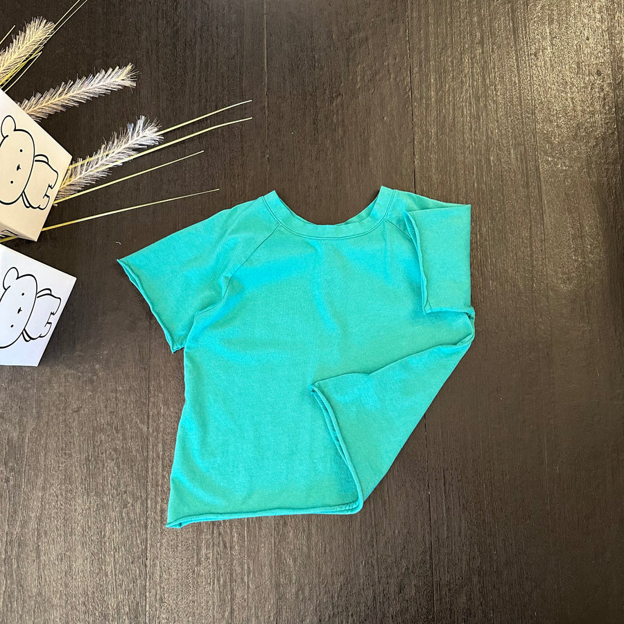T-shirt in jersey di cotone verde