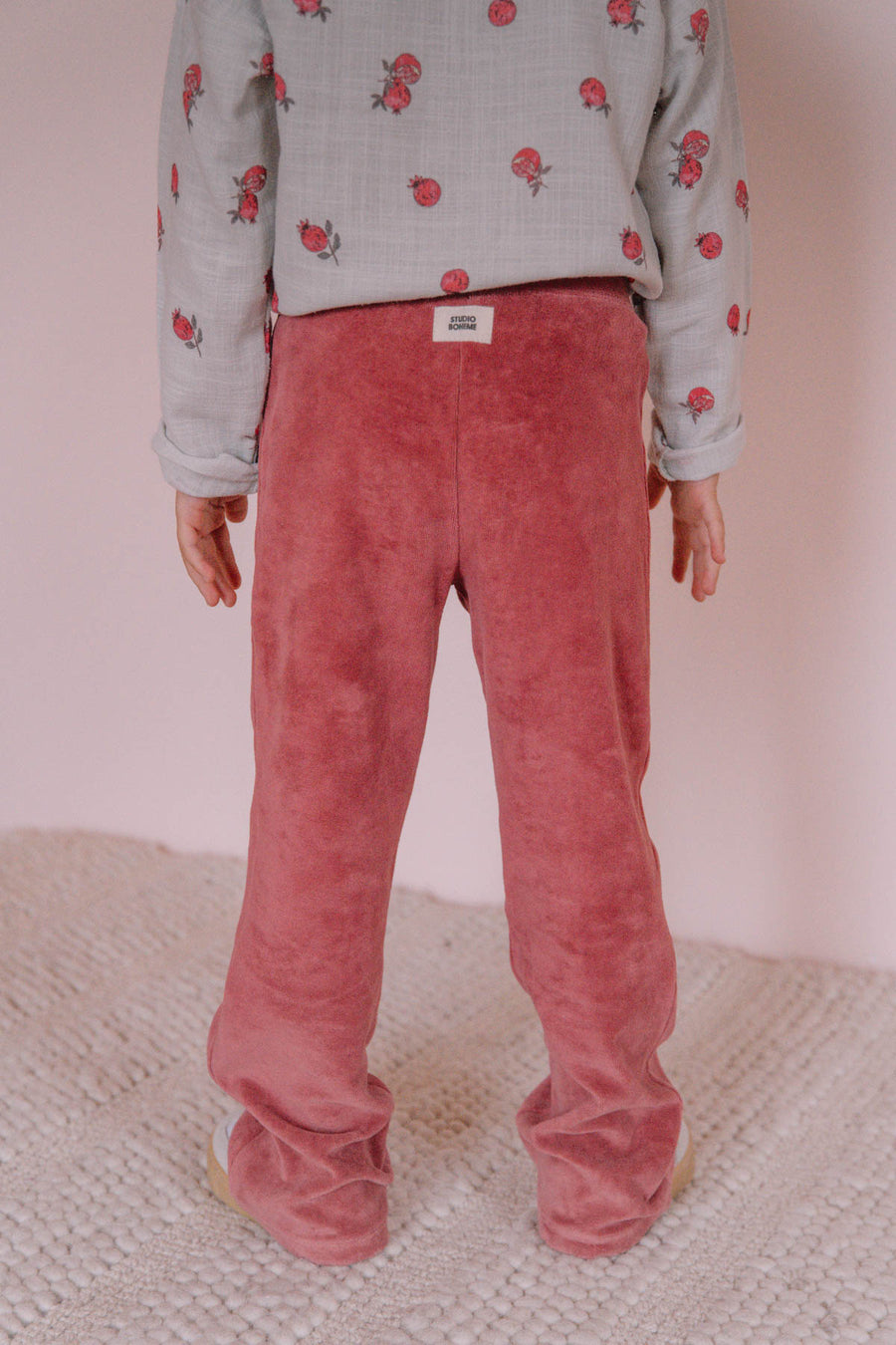 Leggings a trombetta Charlie in ciniglia Bio– Raspberry