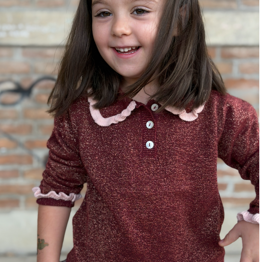 Maglia Olive – Dark Cranberry Glitter
