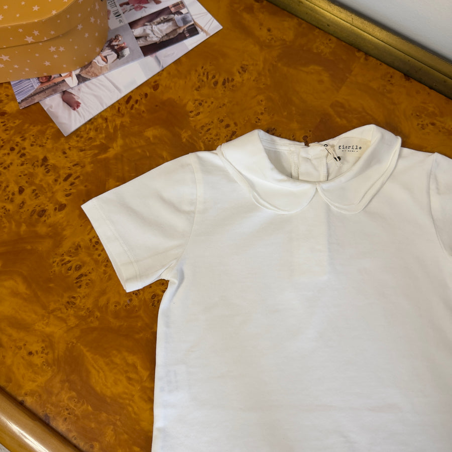 T-shirt in morbidissimo jersey di cotone con doppio colletto