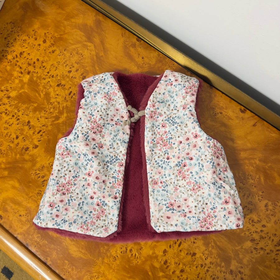 Gilet reversibile teddy ciclamino