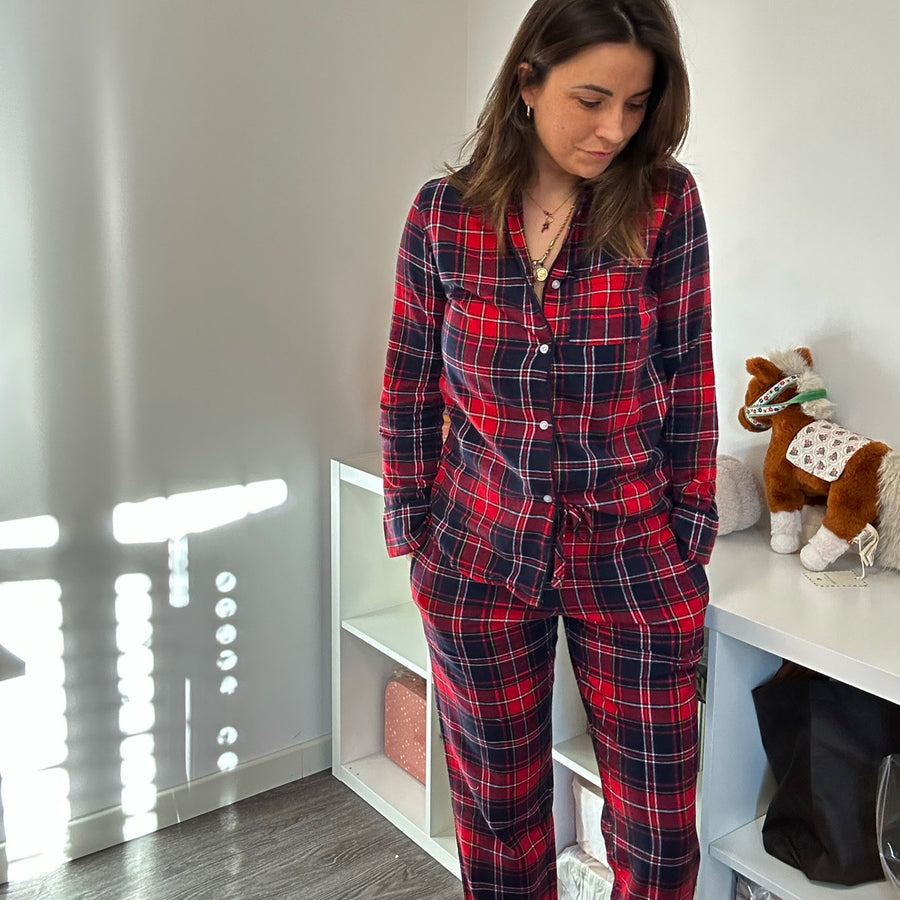 Set pigiama scozzese in flanella di cotone – adulto